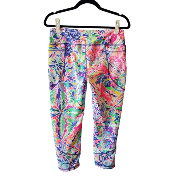 RARE Lilly Pulitzer Leggings Large Rochelle Weekender Capri Dancing on Deck‎ L - Picture 3 of 16